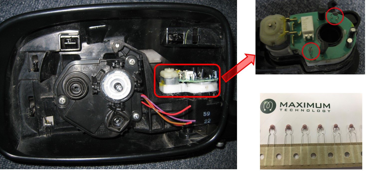 PTC thermistors for Door Mirror